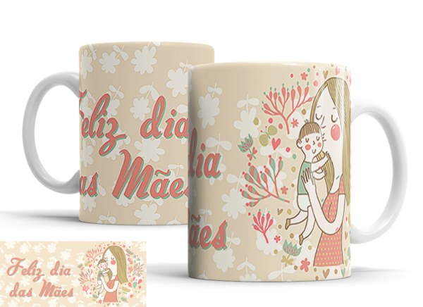 Caneca Dia das Mães de porcelana Mod. 100