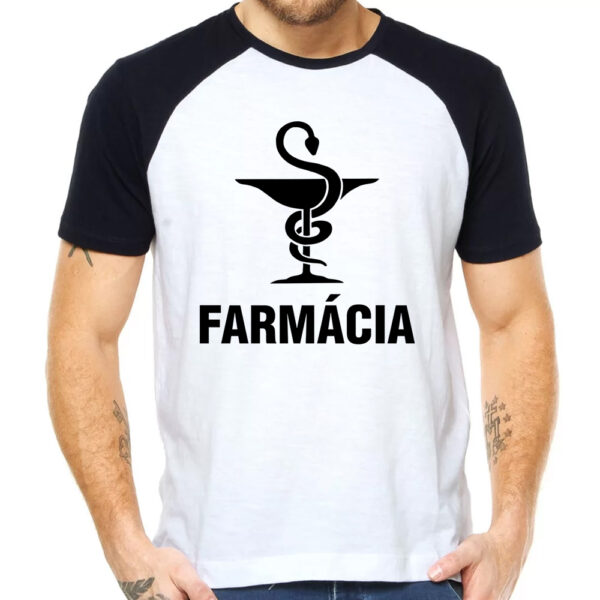 Camisa Raglan Farmácia Profissão Bio Farmacêutico Farma