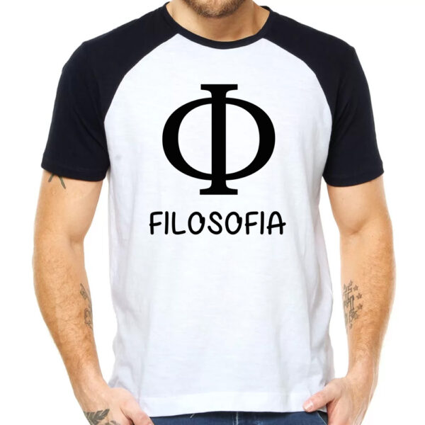 Camisa Raglan Filosofia Profissão Sócrates Platão Mescla