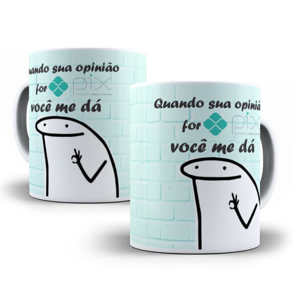 Caneca Meme Flork divertida com caixinha mod.11