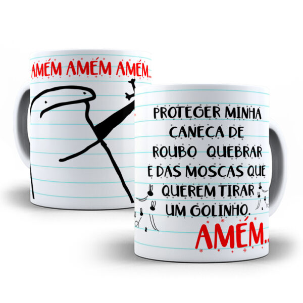 Caneca Meme Flork divertida com caixinha mod.12