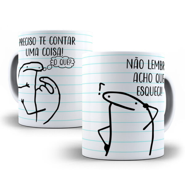 Caneca Meme Flork divertida com caixinha mod.13