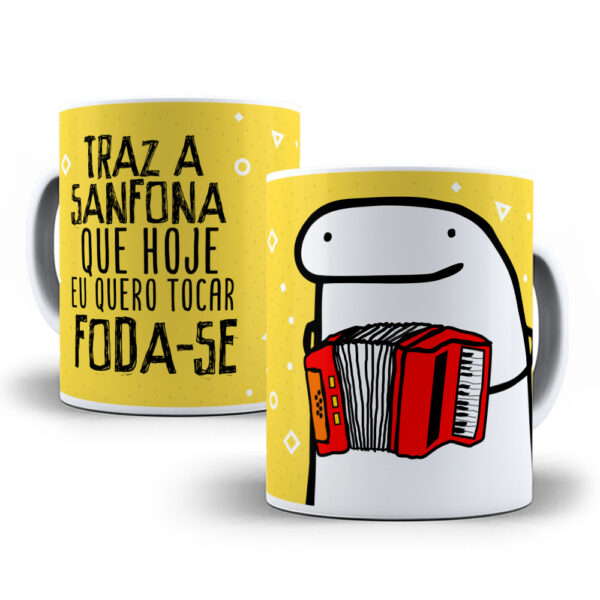 Caneca Meme Flork divertida com caixinha mod.25