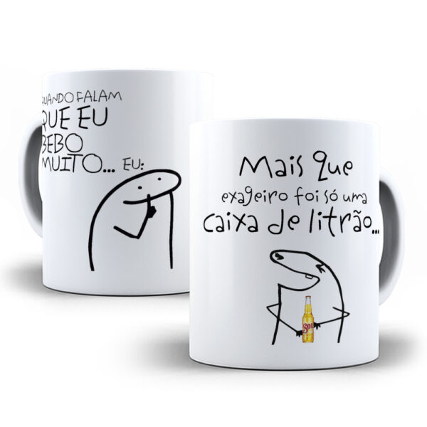 Caneca Meme Flork divertida com caixinha mod.33