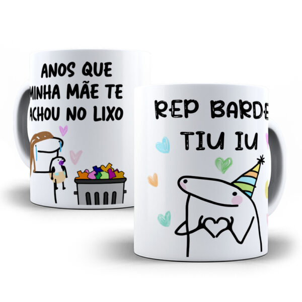 Caneca Meme Flork divertida com caixinha mod.35