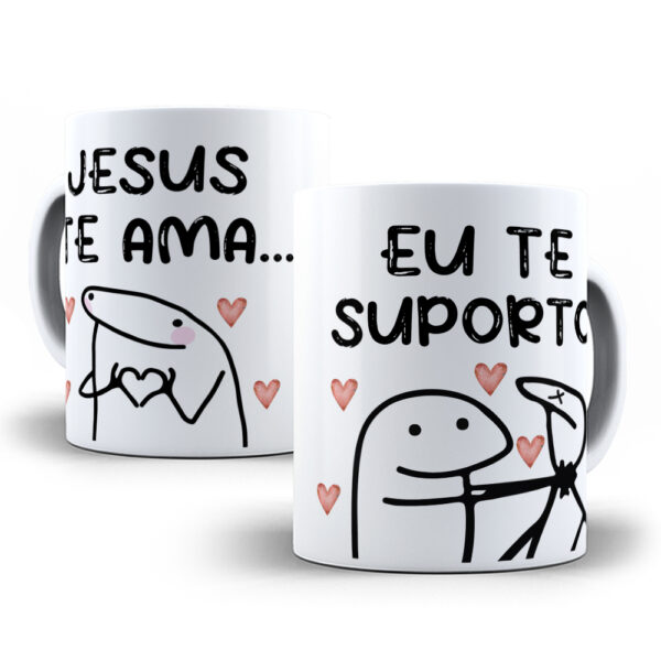 Caneca Meme Flork divertida com caixinha mod.49