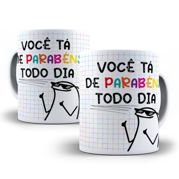 Caneca Meme Flork divertida com caixinha mod.53