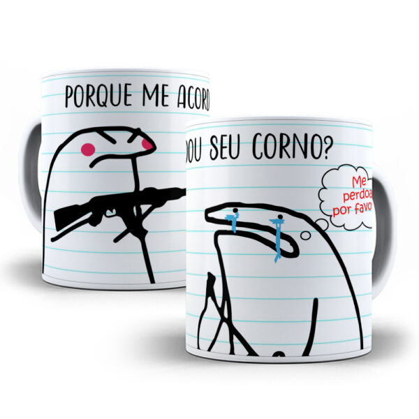 Caneca Meme Flork divertida com caixinha mod.56