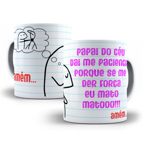 Caneca Meme Flork divertida com caixinha mod.58