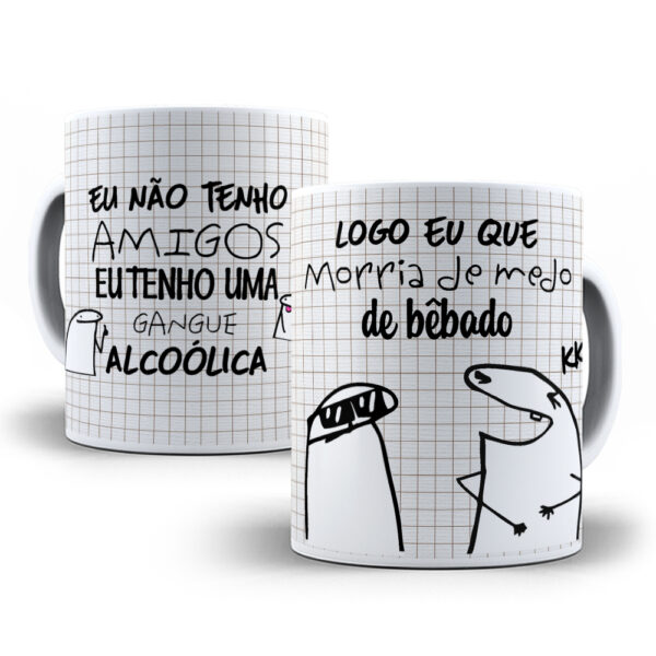 Caneca Meme Flork divertida com caixinha mod.62