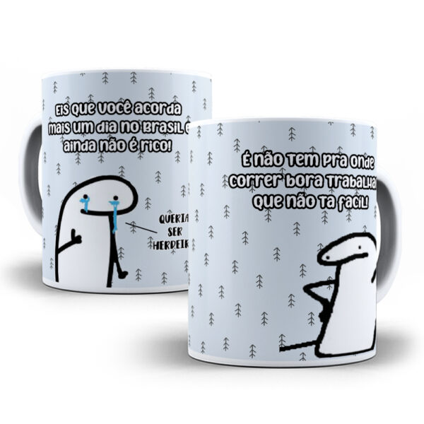 Caneca Meme Flork divertida com caixinha mod.70